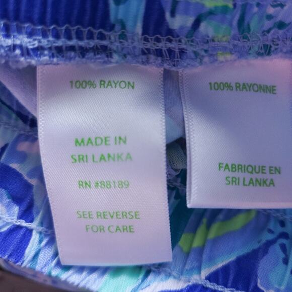 Lilly Pulitzer Katia Shorts XXS Mermaid Octopus Blue Green Elastic Waist Pull On - Picture 7 of 9